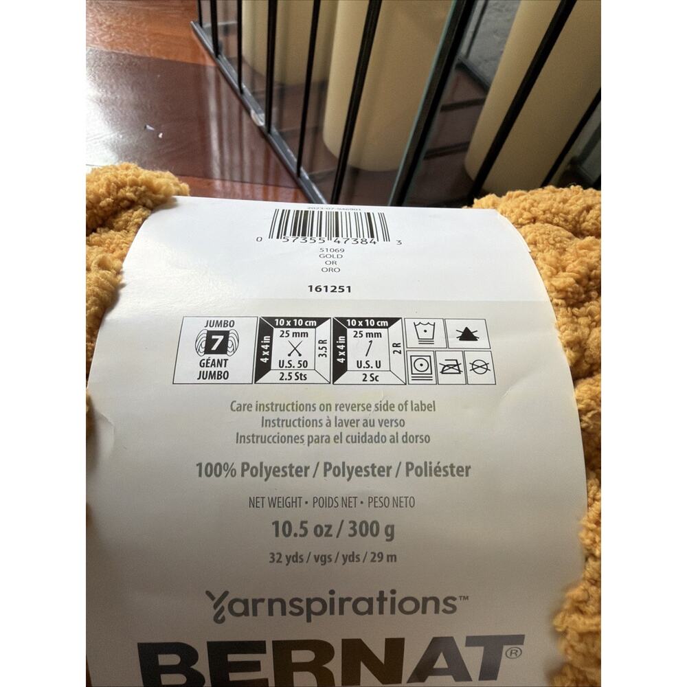 Bernat Burnt Musard blanket, yarn Gold/Oro 51069 4 Count - Picture 2 of 4